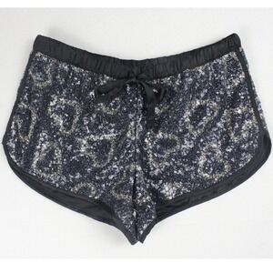 Victoria Secret BLING Booty Shorts Black Silver Gold Sequin Hearts XS NWT